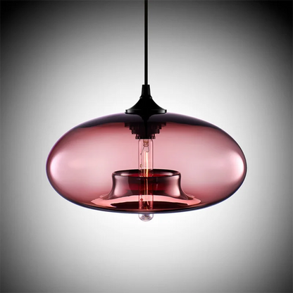 Nordic Glass Pendant Light | 11 x 6 in | Contemporary Hanging Ceiling Lamp | Colorful Fixture | Brick by Brick