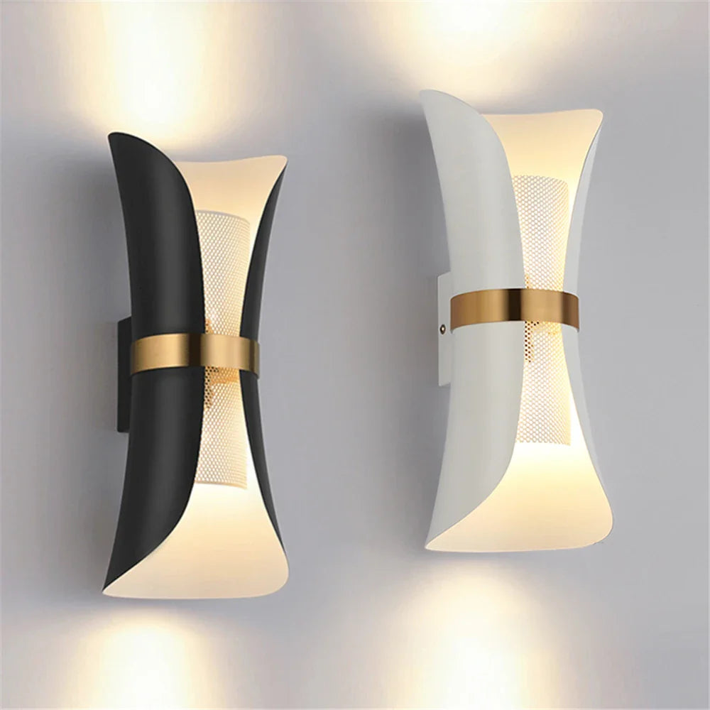 Nordic Wall Sconce | 5.9 x 14.2 in | Dual-Light LED Lamp with Gold Accents | Elegant Indoor Lighting | Brick by Brick