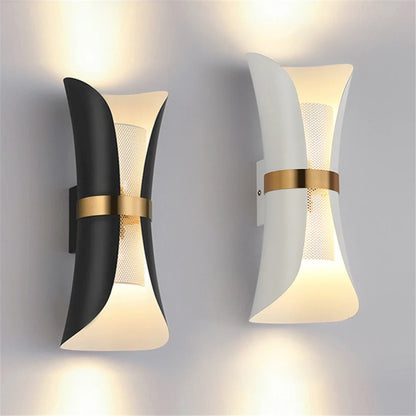 Nordic Wall Sconce | 5.9 x 14.2 in | Dual-Light LED Lamp with Gold Accents | Elegant Indoor Lighting | Brick by Brick