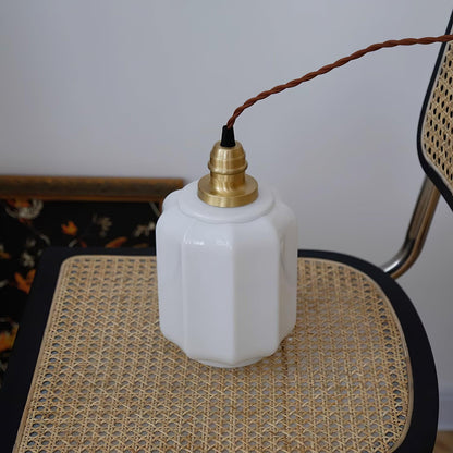 Pendant Light | 5.9 x 9.4 in | Modern Glass Ceiling Lamp | Minimalist Metal Frame | Adjustable Hanging Cable | Brick by Brick