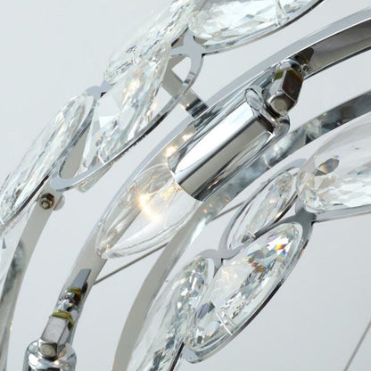 Crystal Chandelier | 22.8 in Modern Ceiling Light | Stainless Steel & Glass Artistic Lighting | Brick by Brick