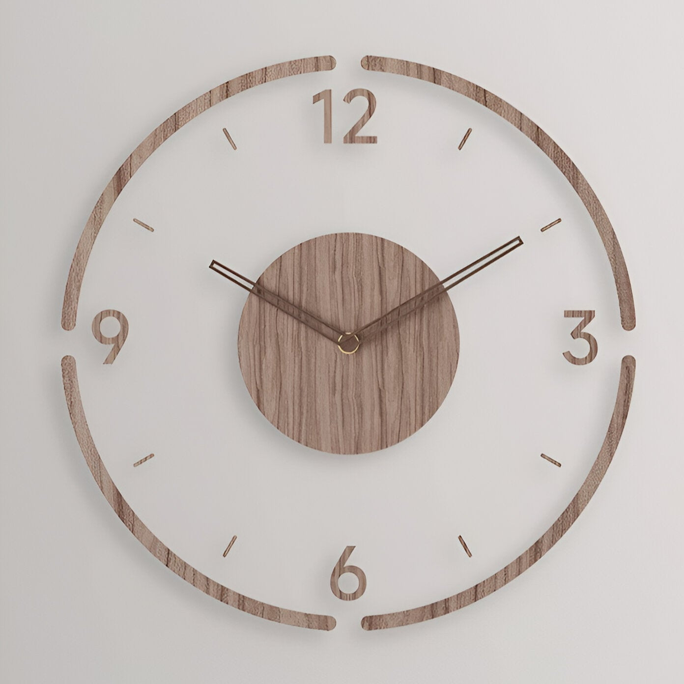 Silent Wall Clock | Clear Acrylic Face & Wood Frame | 12" or 14" | Noiseless Quartz Movement