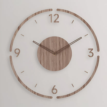 Silent Wall Clock | Clear Acrylic Face & Wood Frame | 12" or 14" | Noiseless Quartz Movement