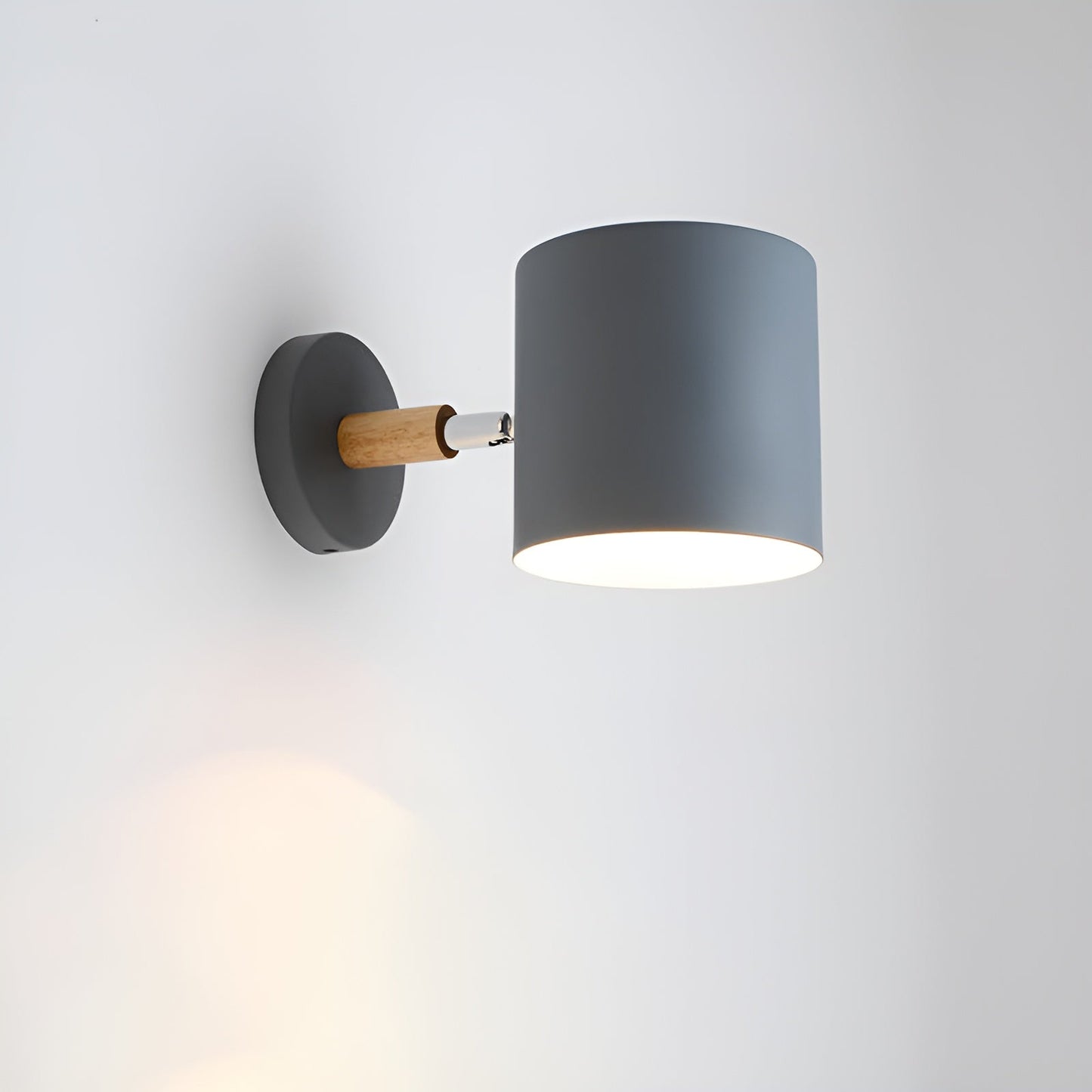 Scandinavian Wall Lamp | Adjustable 90° Light | Wood & Pastel Metal | Modern Bedroom Accent
