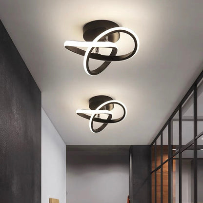 Metal White LED Ceiling Light | Iron &  Acrylic | 9.5"–9.8"x4.72"-7.87" | Modern Minimalist Lighting | Brick by Brick