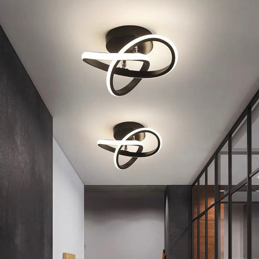 Metal White LED Ceiling Light | Iron &  Acrylic | 9.5"–9.8"x4.72"-7.87" | Modern Minimalist Lighting | Brick by Brick