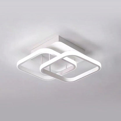 Metal White LED Ceiling Light | Iron &  Acrylic | 9.5"–9.8"x4.72"-7.87" | Modern Minimalist Lighting | Brick by Brick