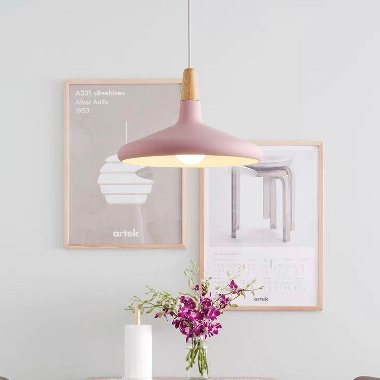 Nordic Macaron Pendant Light | Wooden Accent | Minimalist Charm | D7.09"-15.35" | Brick by Brick