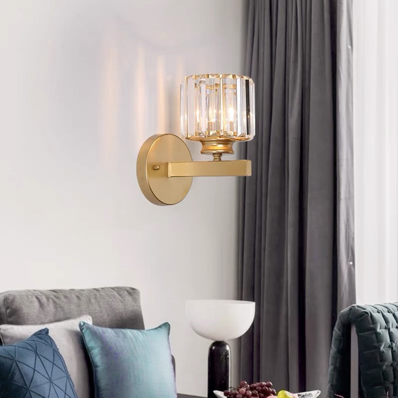 Crystal Hallway Wall Light | 5.9″×9.4″ | Iron‑Crystal Fixture | Hardwired | Brick by Brick