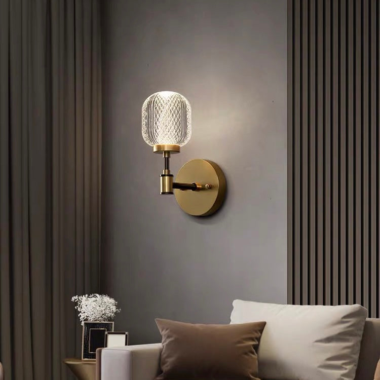 Crystal Acrylic Wall Lamp | Elegant Brass Wall Sconce | Single Bulb Lighting | 9.84×6.69 in | Brick by Brick