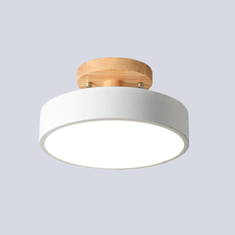 Colorful Semi-flush LED Ceiling Light | 7.08×3.93 in | Modern Painted Wood & Hardware Fixture | Brick by Brick