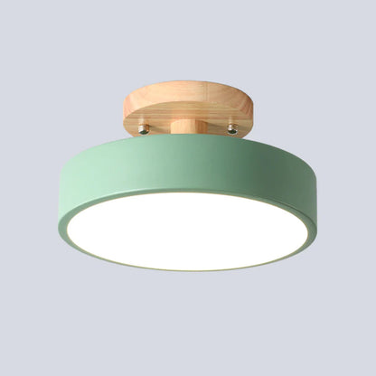Colorful Semi-flush LED Ceiling Light | 7.08×3.93 in | Modern Painted Wood & Hardware Fixture | Brick by Brick