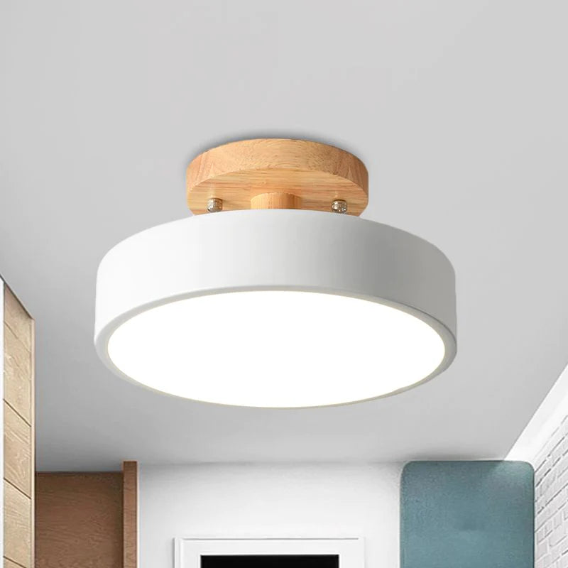 Colorful Semi-flush LED Ceiling Light | 7.08×3.93 in | Modern Painted Wood & Hardware Fixture | Brick by Brick