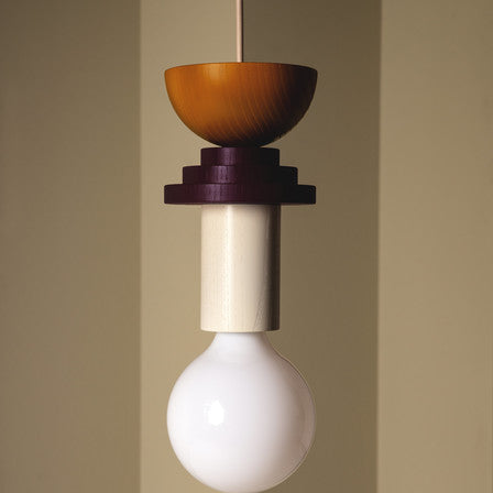 Wooden Block Pendant Light | Colorful Hanging Ceiling Fixture | Modern Industrial Design | Brick by Brick