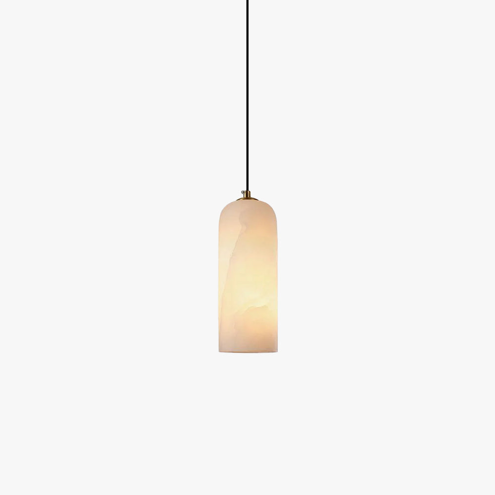 Alabaster Brass Pendant Light | Dia 3.9 x H 9.8 in / Dia 7.9 x H 59 in | Jade Minimalist Style | Metal Shade Accent | Brick by Brick