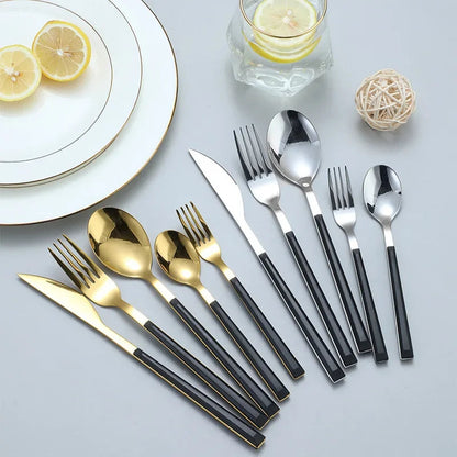 Katorari Cutlery Set | Elegant Dining Experience | Stainless Steel | Black Handles & High-Shine Finish | Brick by Brick London 2
