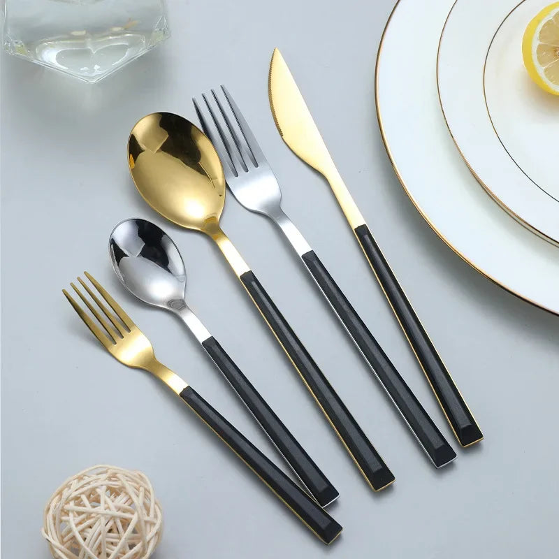 Katorari Cutlery Set | Elegant Dining Experience | Stainless Steel | Black Handles & High-Shine Finish | Brick by Brick London 3