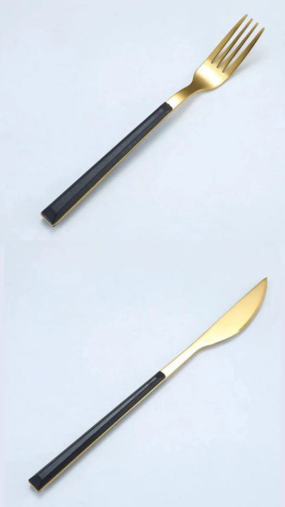 Katorari Cutlery Set | Elegant Dining Experience | Stainless Steel | Black Handles & High-Shine Finish | Brick by Brick London 4