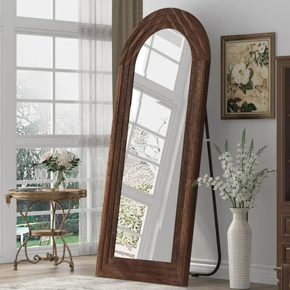 Kayo Arched Mirror | Rustic Wooden Frame | 36 Reflective Surface | Versatile Wall Decor | Brick by Brick London 2