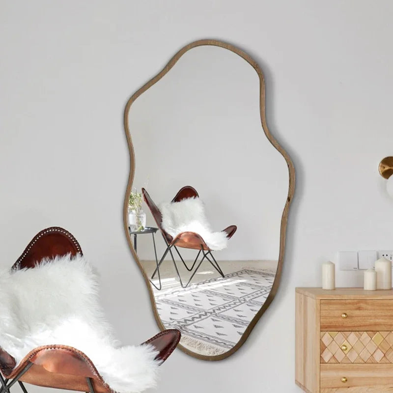 Kohana Large Wall Mirror | Organic Elegance Bathroom Mirror | Natural Wood Frame | 30 x 24 | Brick by Brick London 2