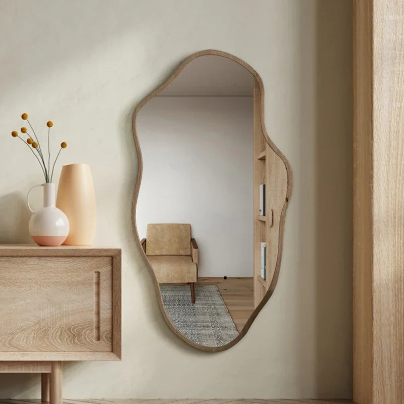 Kohana Large Wall Mirror | Organic Elegance Bathroom Mirror | Natural Wood Frame | 30 x 24 | Brick by Brick London 3