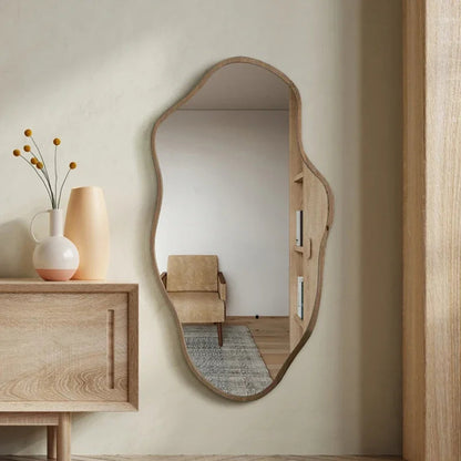 Kohana Large Wall Mirror | Organic Elegance Bathroom Mirror | Natural Wood Frame | 30 x 24 | Brick by Brick London 3