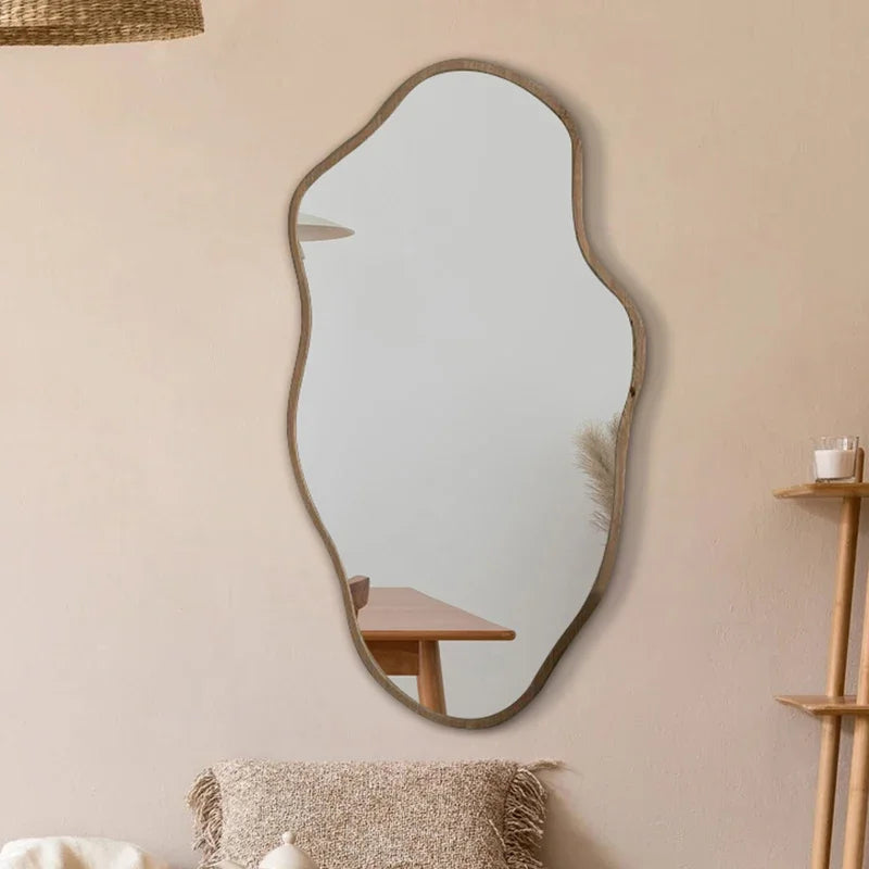 Kohana Large Wall Mirror | Organic Elegance Bathroom Mirror | Natural Wood Frame | 30 x 24 | Brick by Brick London 4