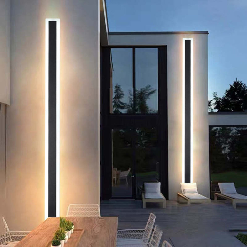 Linear Outdoor Wall Light | 3.1 x 11.8 - 78.7 in | Dark Steel Finish | Edge Modern Glow | Warm or Cool LED | Brick by Brick