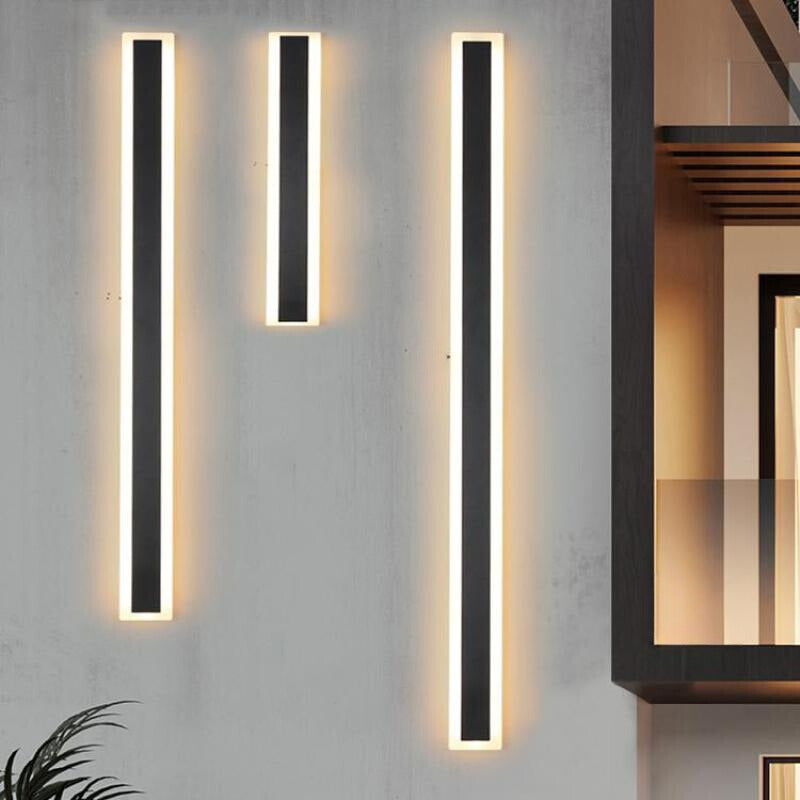 Linear Outdoor Wall Light | 3.1 x 11.8 - 78.7 in | Dark Steel Finish | Edge Modern Glow | Warm or Cool LED | Brick by Brick