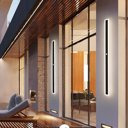 Linear Outdoor Wall Light | 3.1 x 11.8 - 78.7 in | Dark Steel Finish | Edge Modern Glow | Warm or Cool LED | Brick by Brick