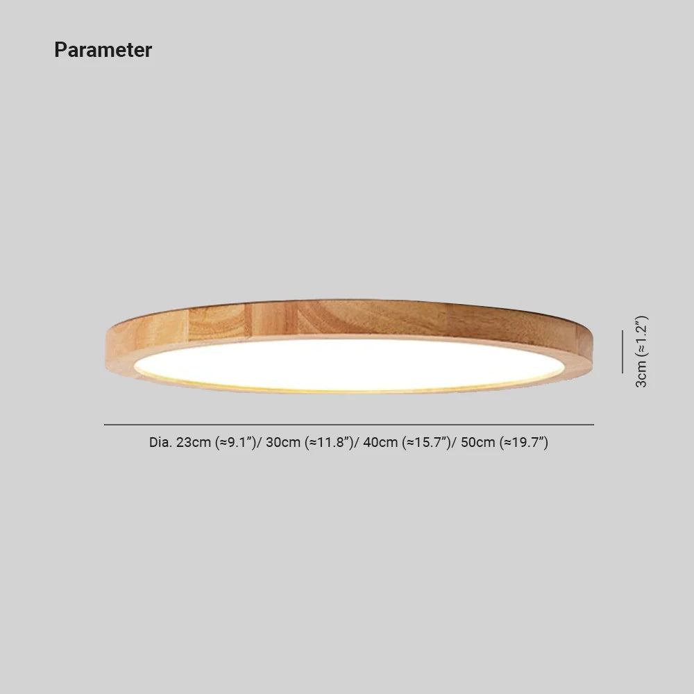 LED Wood Ceiling Light | 9.1"–19.7" | Flush Mount | Warm or Cold White | Dimmable | Brick by Brick