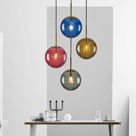 Glass Pendant Light | 5.9 or 7.9 in | Modern Bubble Ceiling Lamp | LED Hardwired Fixture | Brick by Brick