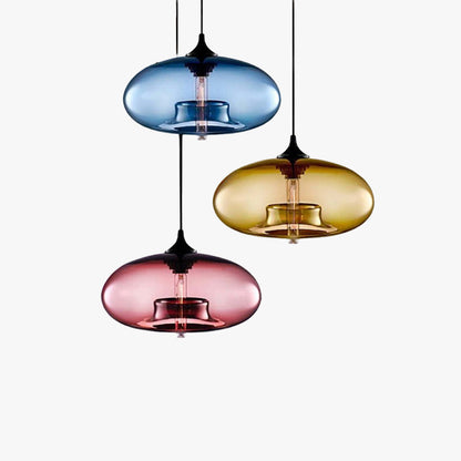 Bread-Shaped Glass Pendant Light | 11 x 5.9 in | Contemporary Metal & Glass Ceiling Fixture | Height Adjustable | Brick by Brick