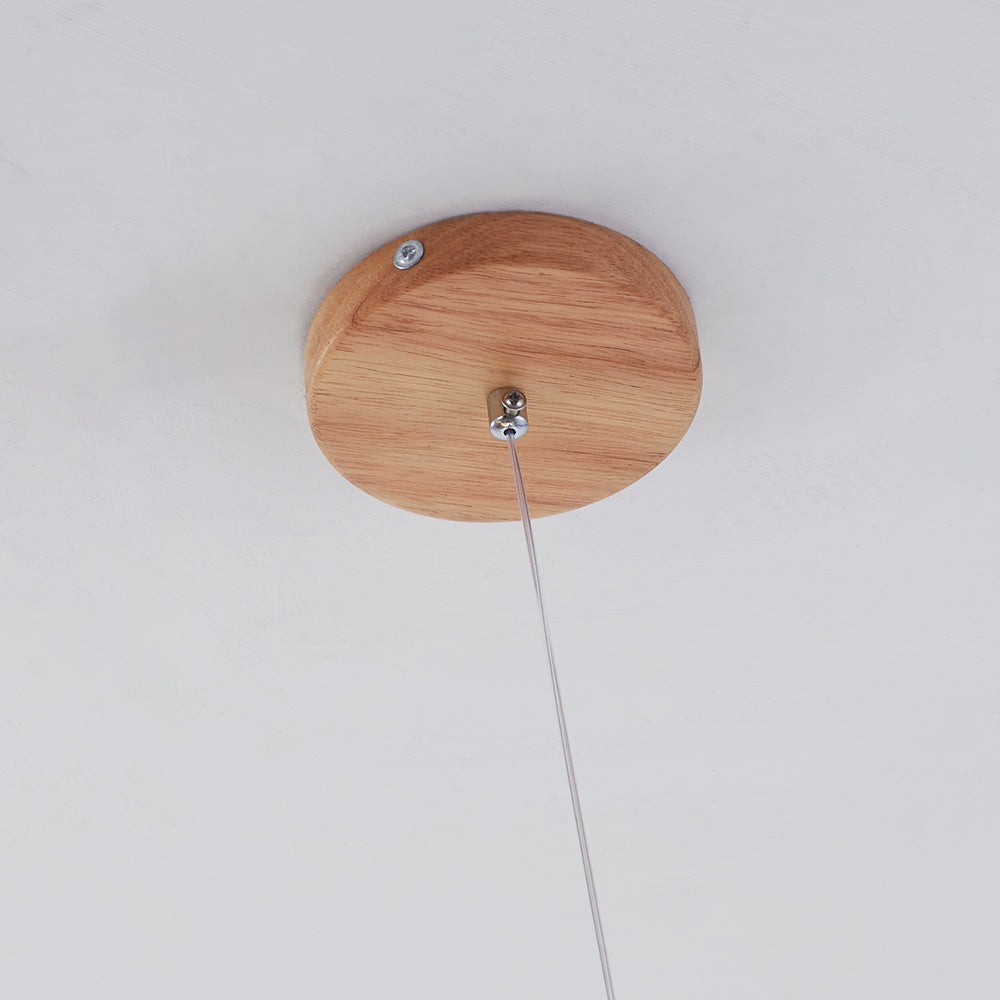 Glass Bubble Pendant Light | 31.5 - 47.2 in | Wood Walnut | Modern LED Ceiling Light | Living Room | Dining Room | Brick by Brick