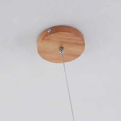 Glass Bubble Pendant Light | 31.5 - 47.2 in | Wood Walnut | Modern LED Ceiling Light | Living Room | Dining Room | Brick by Brick