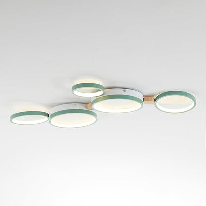 Modern LED Ceiling Light | Triple Ring Gray Metal Design | Energy-Efficient Warm White Fixture | Brick by Brick