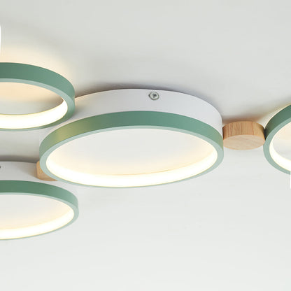 Modern LED Ceiling Light | Triple Ring Gray Metal Design | Energy-Efficient Warm White Fixture | Brick by Brick