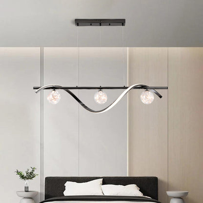 Graceful Arc Glass Globes Pendant Light | 39.3 - 47.2 in | Brass Metal Frame | Adjustable Cable | Brick by Brick