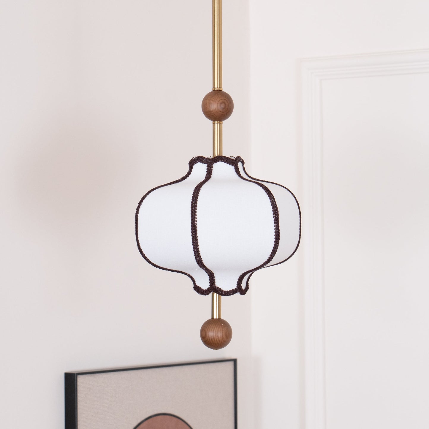 Contemporary Pendant Light | 9.8 - 19.7 in | Fabric Lantern Shade | Adjustable Cord | Soft Ambient Glow | Brick by Brick