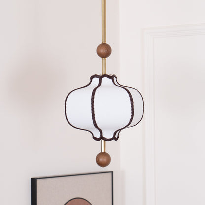 Contemporary Pendant Light | 9.8 - 19.7 in | Fabric Lantern Shade | Adjustable Cord | Soft Ambient Glow | Brick by Brick