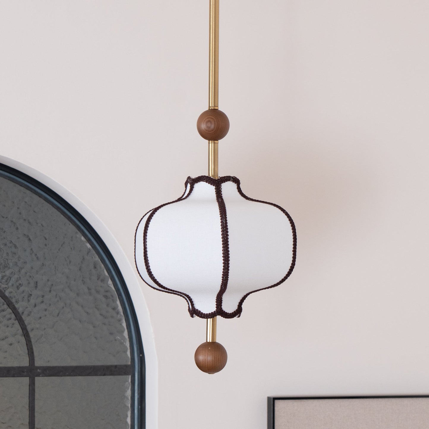 Contemporary Pendant Light | 9.8 - 19.7 in | Fabric Lantern Shade | Adjustable Cord | Soft Ambient Glow | Brick by Brick