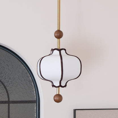 Contemporary Pendant Light | 9.8 - 19.7 in | Fabric Lantern Shade | Adjustable Cord | Soft Ambient Glow | Brick by Brick