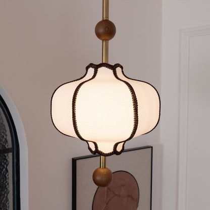 Contemporary Pendant Light | 9.8 - 19.7 in | Fabric Lantern Shade | Adjustable Cord | Soft Ambient Glow | Brick by Brick