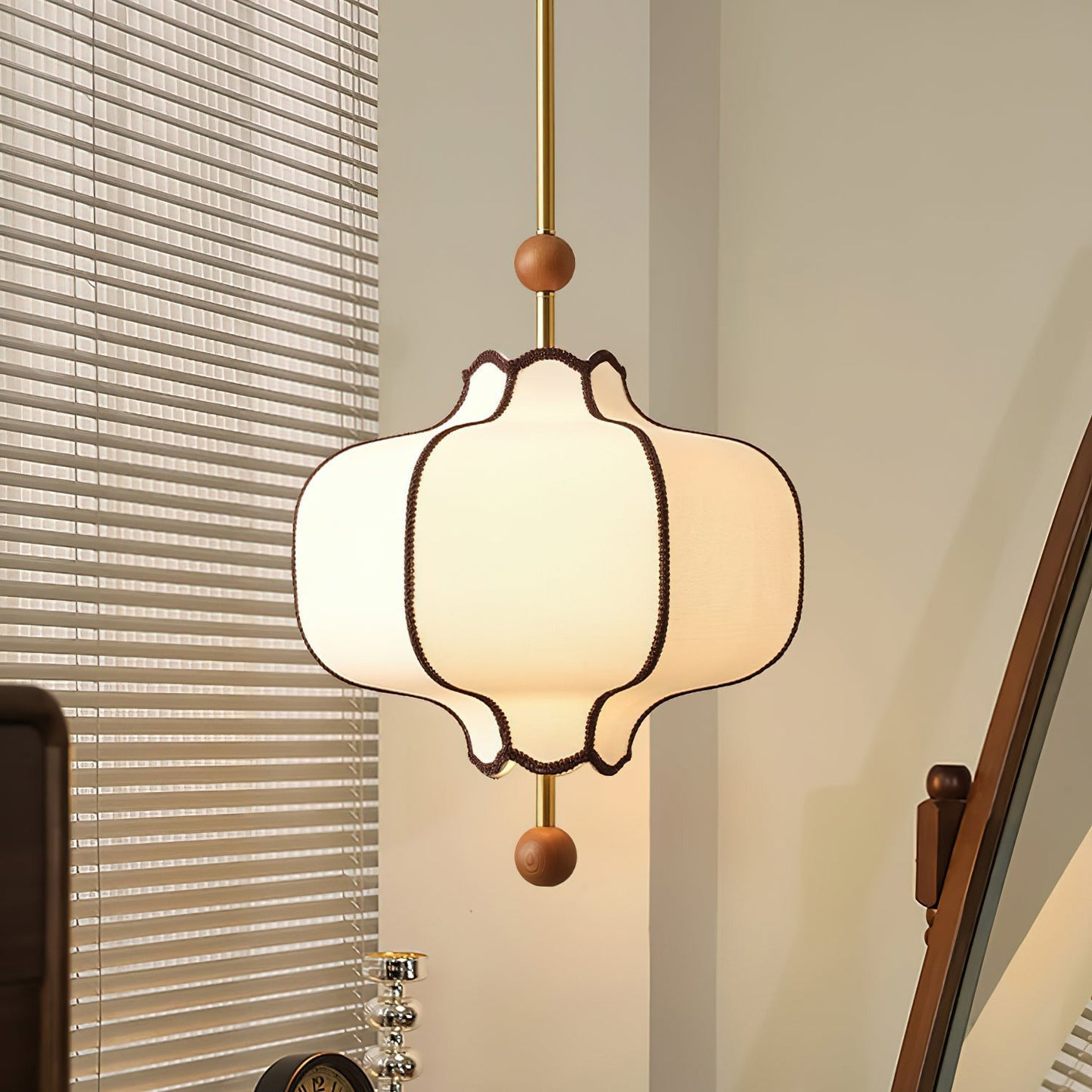 Contemporary Pendant Light | 9.8 - 19.7 in | Fabric Lantern Shade | Adjustable Cord | Soft Ambient Glow | Brick by Brick