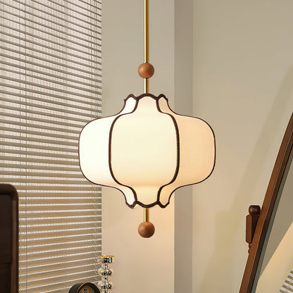 Contemporary Pendant Light | 9.8 - 19.7 in | Fabric Lantern Shade | Adjustable Cord | Soft Ambient Glow | Brick by Brick