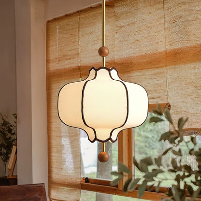 Contemporary Pendant Light | 9.8 - 19.7 in | Fabric Lantern Shade | Adjustable Cord | Soft Ambient Glow | Brick by Brick
