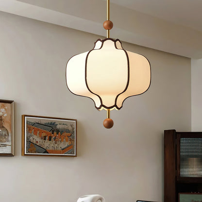 Contemporary Pendant Light | 9.8 - 19.7 in | Fabric Lantern Shade | Adjustable Cord | Soft Ambient Glow | Brick by Brick
