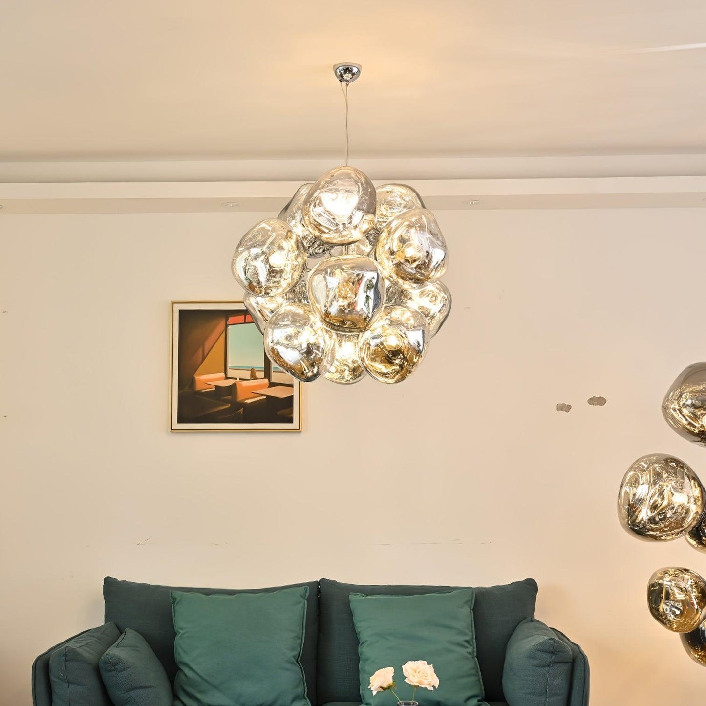 Cluster Glass Pendant Light | 23.6 - 33.5 in | Contemporary Blown Glass Cluster Pendant | Adjustable Hanging Feature | Brick by Brick