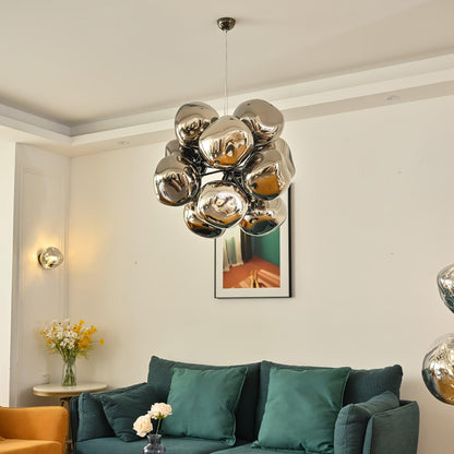 Cluster Glass Pendant Light | 23.6 - 33.5 in | Contemporary Blown Glass Cluster Pendant | Adjustable Hanging Feature | Brick by Brick