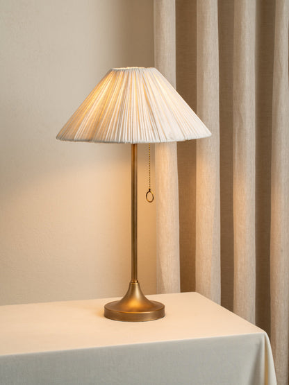 Lindi Table Lamp | Elegant Bedside Lamp | Aged Brass & Linen | 24 Height | Brick by Brick London 2